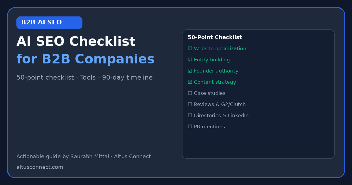 AI SEO Checklist for B2B Companies: The Complete 2026 Guide — featured image