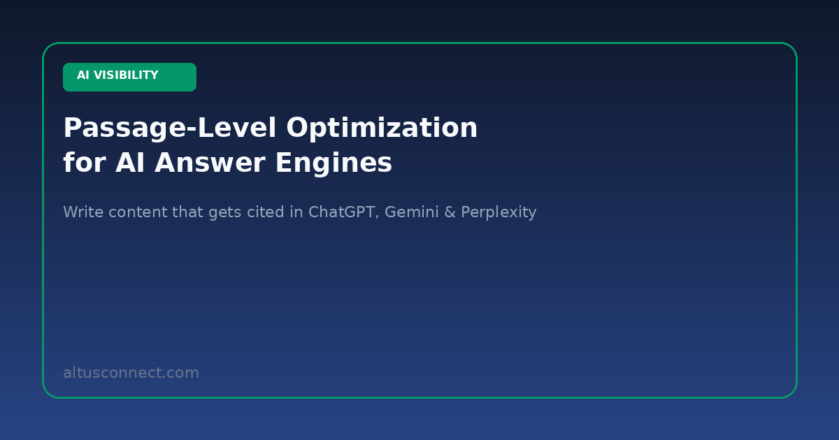 Passage-Level Optimization for AI Answer Engines: How to Write Content That Gets Cited in 2026 — featured image